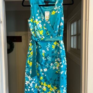 Spense Blue Floral Midi Dress